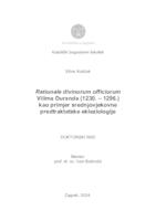 prikaz prve stranice dokumenta Rationale divinorum officiorum Vilima Duranda (1230. – 1296.) kao primjer srednjovjekovne predtraktatske ekleziologije