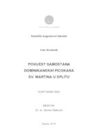 prikaz prve stranice dokumenta Povijest samostana dominikanskih picokara sv. Martina u Splitu