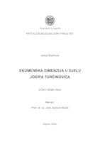 prikaz prve stranice dokumenta Ekumenska dimenzija u djelu Josipa Turčinovića